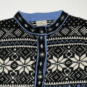 Vintage LL Bean Nordic Wool Cardigan, Sz S